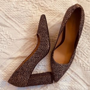 Banana Republic black & cream real fur shoes